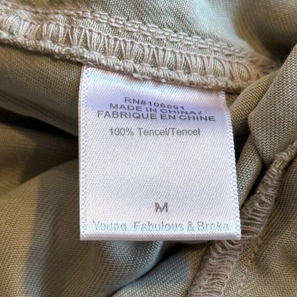 Young Fabulous & Broke Tencel Olive Green Jumpsuit Utility Jogger Sleeveless MED - Picture 2 of 11